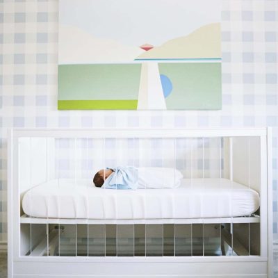 baby-boy-nursery-with-blue-gingham-wallpaper-and-lucite-crib-by-vogeinteriors-paper-moon-wallpaper-installers