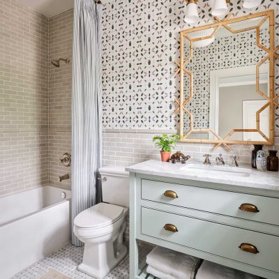 beetle-wallcovering-and-lacquered-blue-vanity-paper-moon-wallpaper-specialists-installers-olmos-park-tx-boys-kids-bath