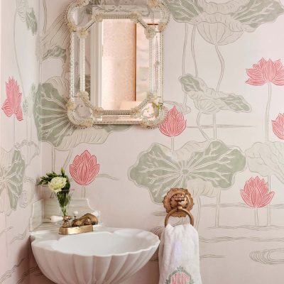 powder-bath-schumacher-kireina-lotus-wallpaper-installer-paper-moon-wallpaper-specialists-san-antonio-tx