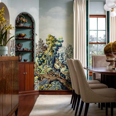 scenic-landscape-wallpaper-mural-in-classic-dining-room
